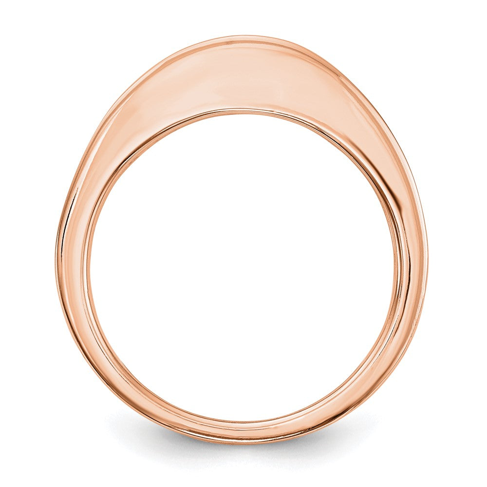 14K Roségold Ehering mit echten Diamanten