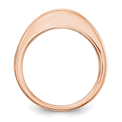 14K Roségold Ehering mit echten Diamanten