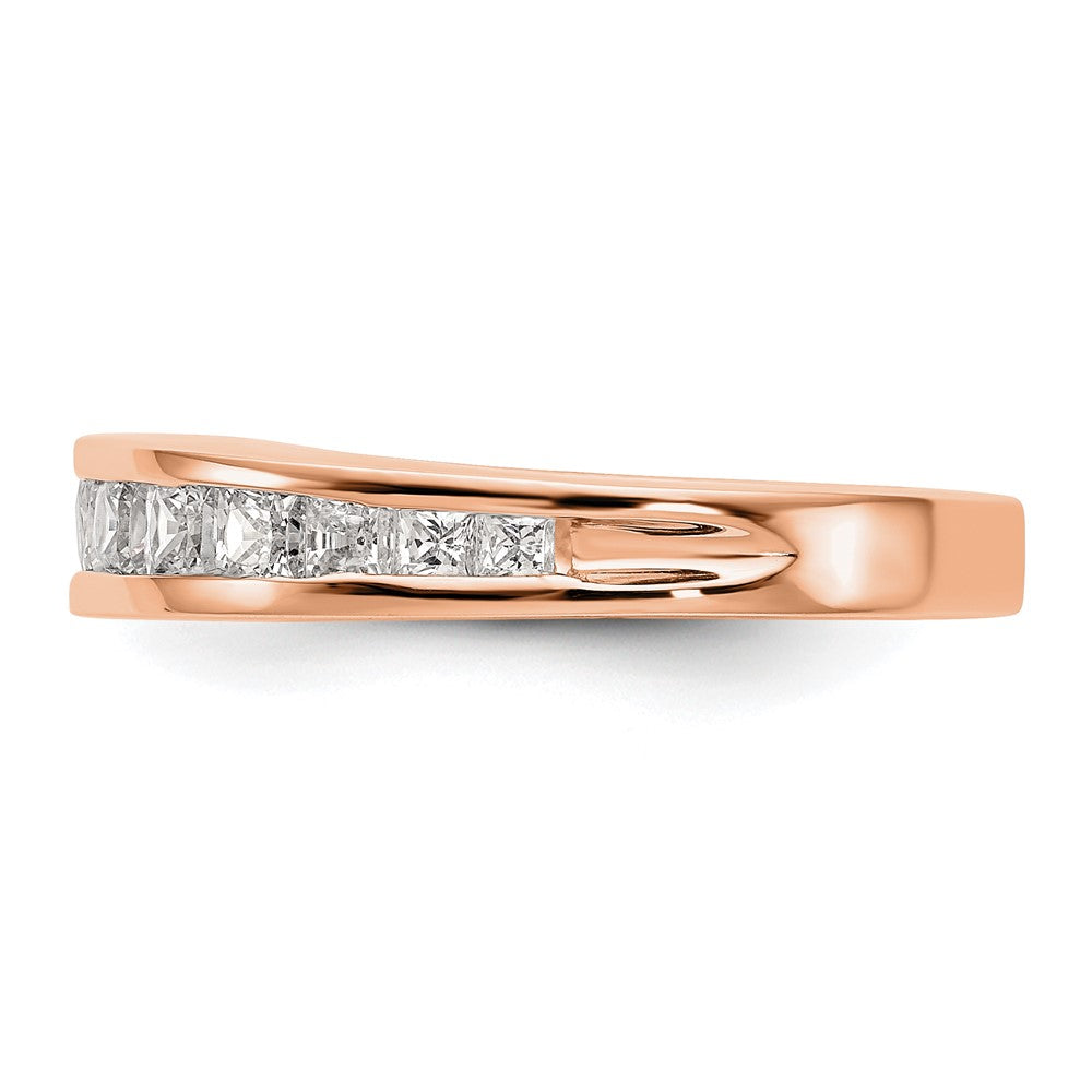 14K Roségold Ehering mit echten Diamanten