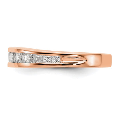 14K Roségold Ehering mit echten Diamanten