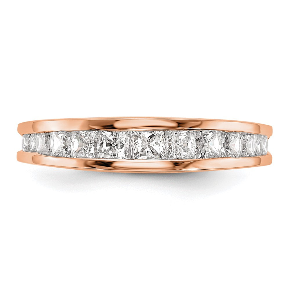 14K Roségold Ehering mit echten Diamanten