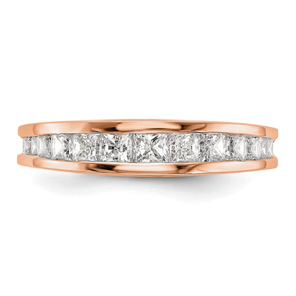 14K Roségold Ehering mit echten Diamanten