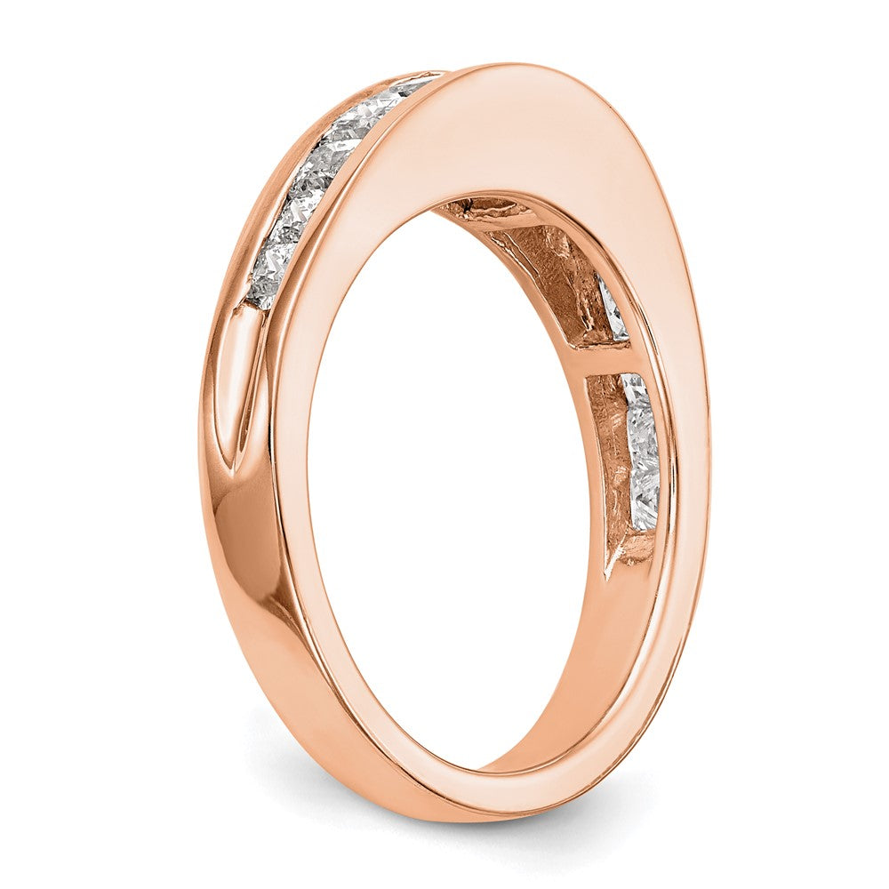 14K Roségold Ehering mit echten Diamanten