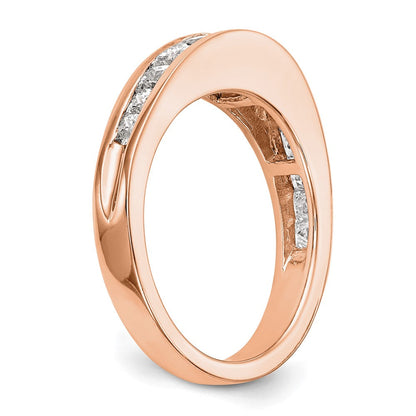 14K Roségold Ehering mit echten Diamanten