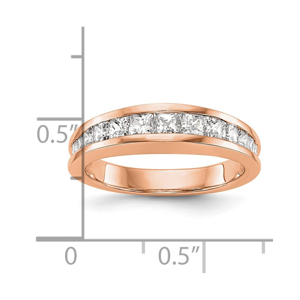 14K Roségold Ehering mit echten Diamanten