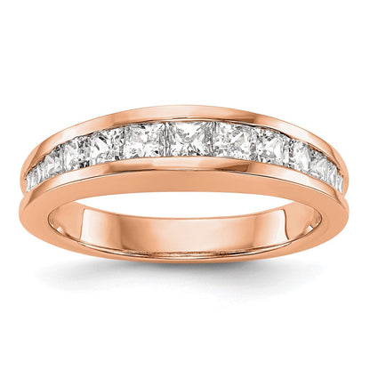 14K Roségold Ehering mit echten Diamanten