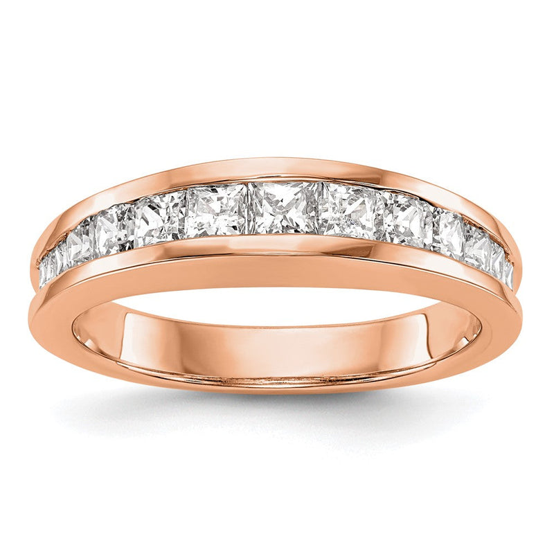 14K Roségold Ehering mit echten Diamanten