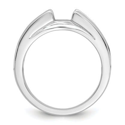 14K Weißgold Stift Set 1 Karat Kanalfassung Princess Diamant Halbfassung Verlobungsring