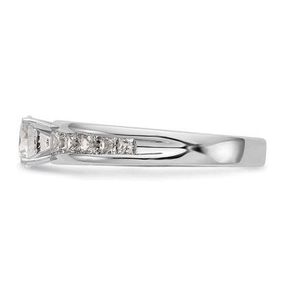 14K Weißgold Stift Set 1 Karat Kanalfassung Princess Diamant Halbfassung Verlobungsring