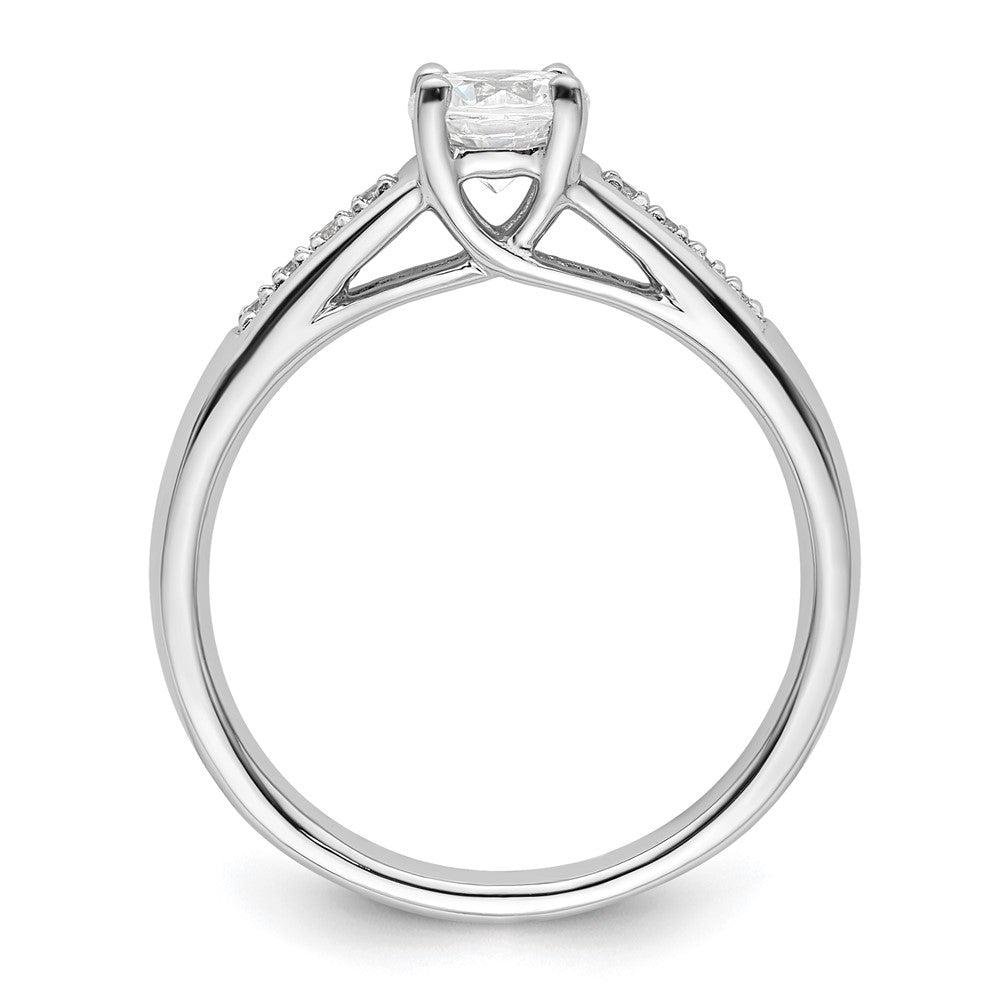 14K Weißgold Verlobungsring mit simuliertem Diamanten