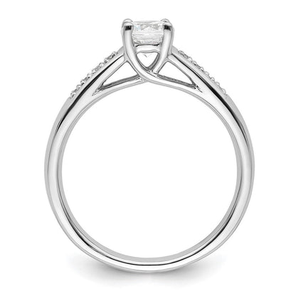 14K Weißgold Verlobungsring mit simuliertem Diamanten