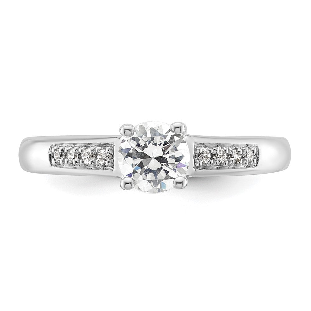 14K Weißgold Verlobungsring mit simuliertem Diamanten