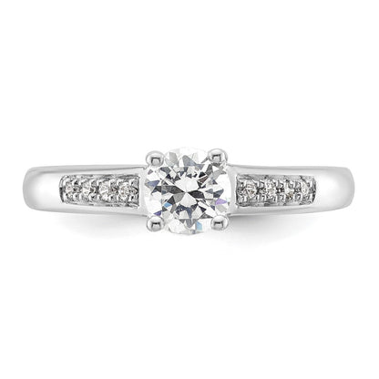 14K Weißgold Verlobungsring mit simuliertem Diamanten