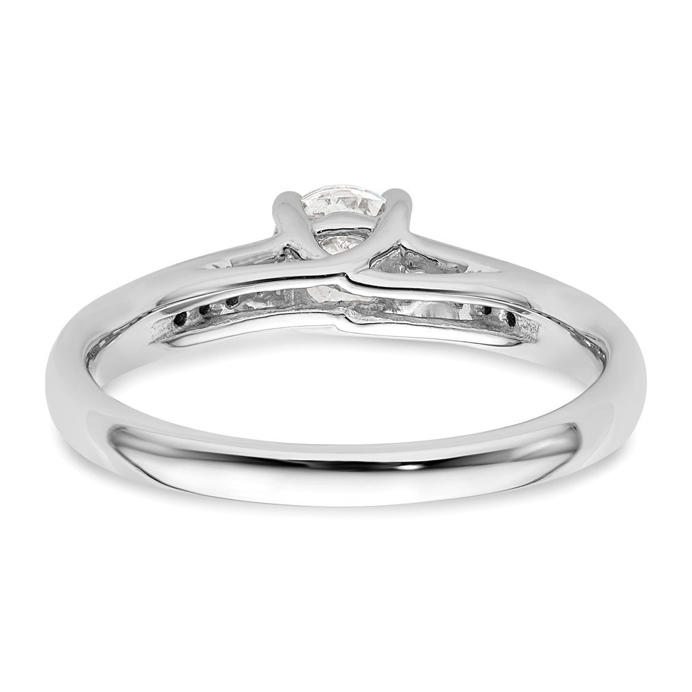 14K Weißgold Verlobungsring mit simuliertem Diamanten