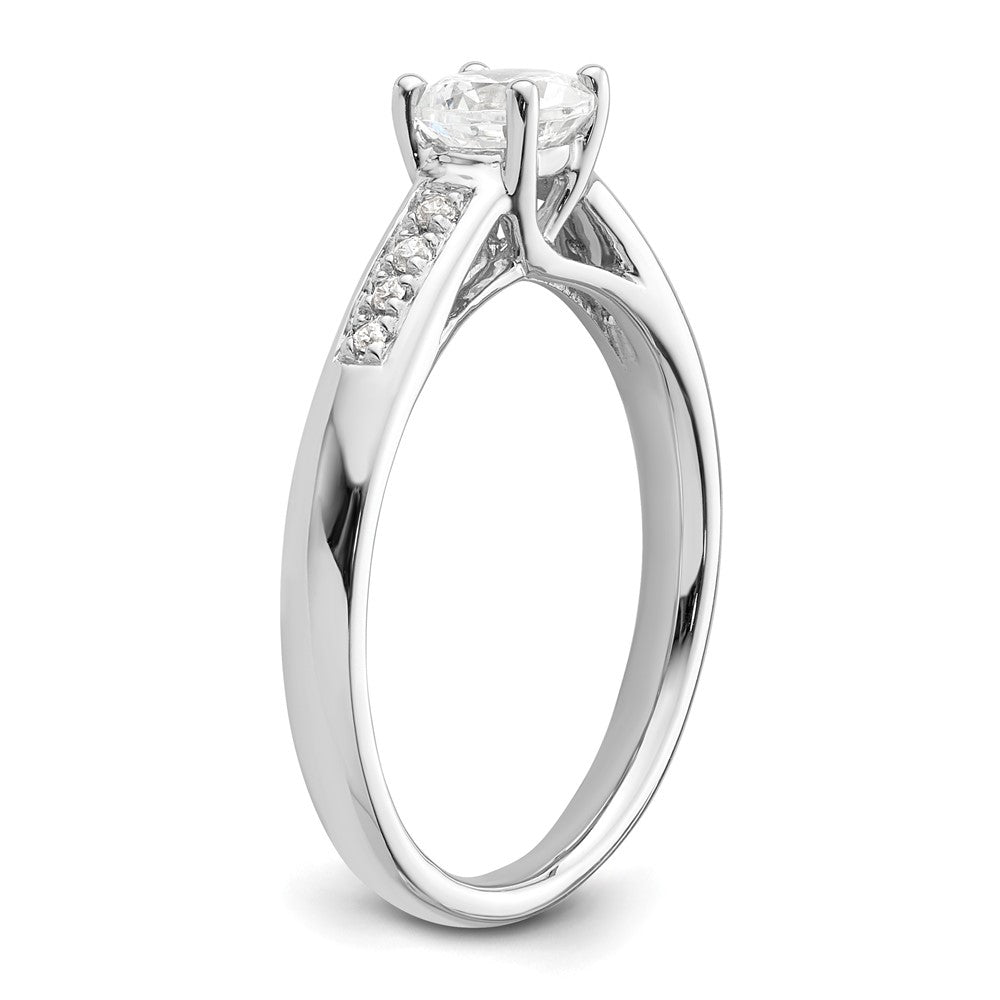 14K Weißgold Verlobungsring mit simuliertem Diamanten
