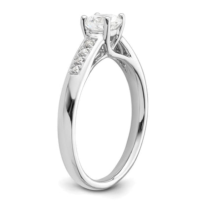 14K Weißgold Verlobungsring mit simuliertem Diamanten