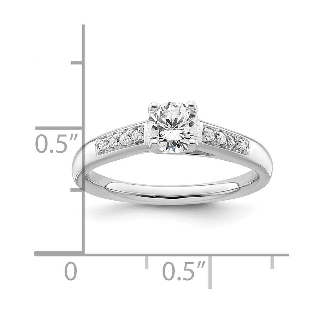 14K Weißgold Verlobungsring mit simuliertem Diamanten