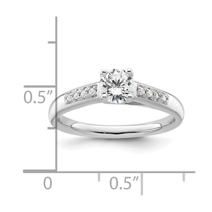14K Weißgold Verlobungsring mit simuliertem Diamanten