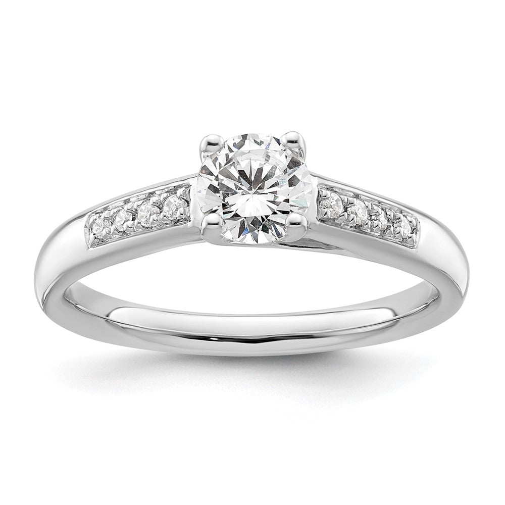 14K Weißgold Verlobungsring mit simuliertem Diamanten