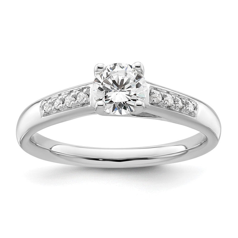 14K Weißgold Verlobungsring mit simuliertem Diamanten