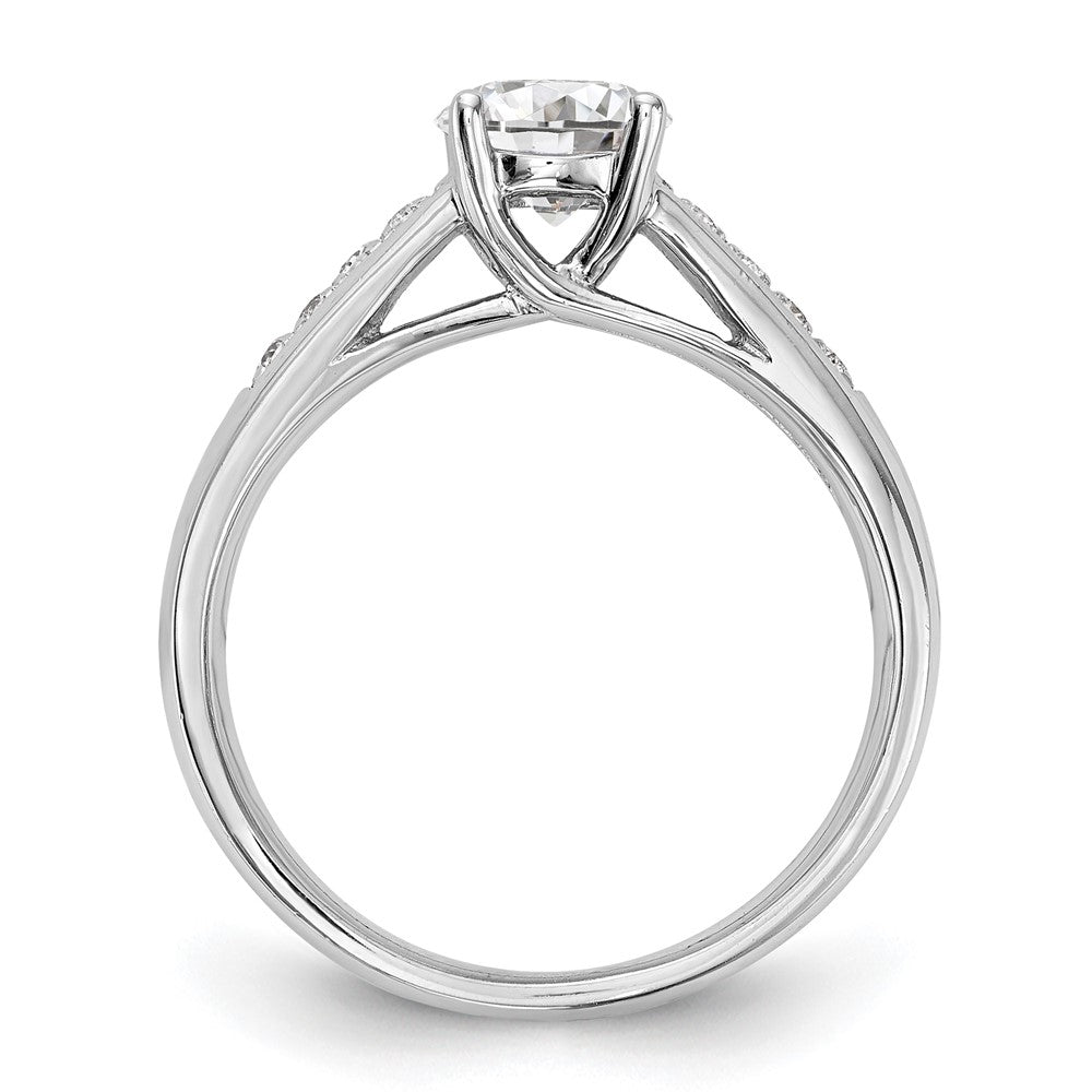 14K Weißgold Verlobungsring mit simulierten Diamanten