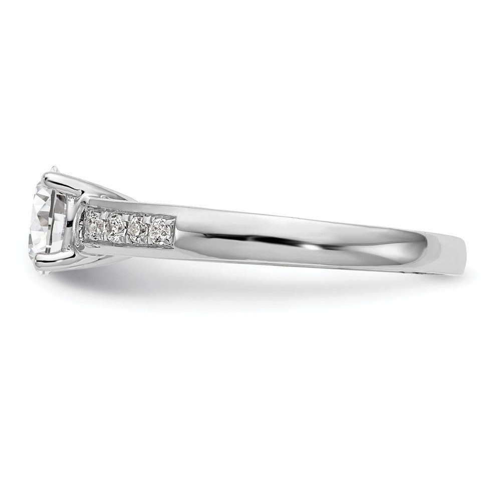 14K Weißgold Verlobungsring mit simulierten Diamanten