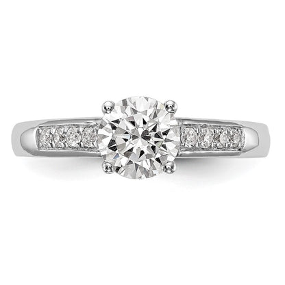 14K Weißgold Verlobungsring mit simulierten Diamanten