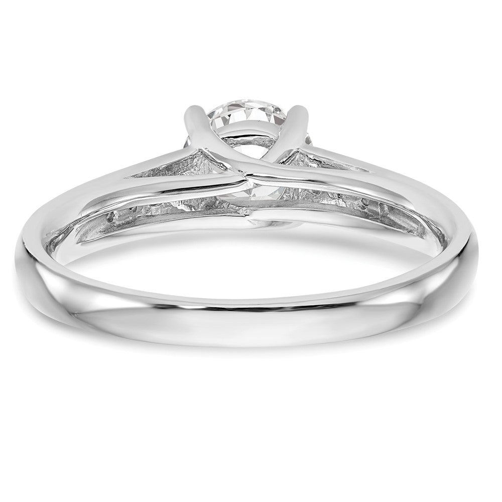 14K Weißgold Verlobungsring mit simulierten Diamanten
