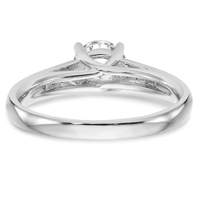14K Weißgold Verlobungsring mit simulierten Diamanten