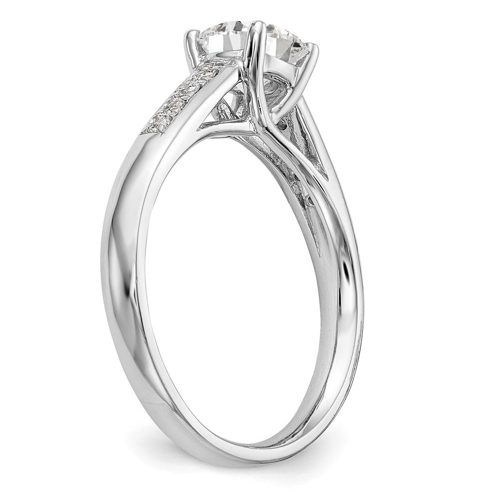 14K Weißgold Verlobungsring mit simulierten Diamanten