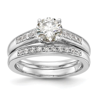 14K Weißgold Verlobungsring mit simulierten Diamanten