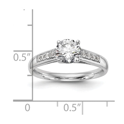 14K Weißgold Verlobungsring mit simulierten Diamanten