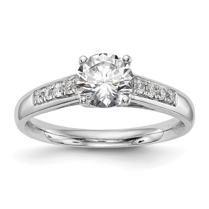 14K Weißgold Verlobungsring mit simulierten Diamanten
