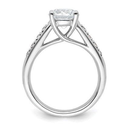 14K Weißgold Verlobungsring mit simuliertem Diamanten