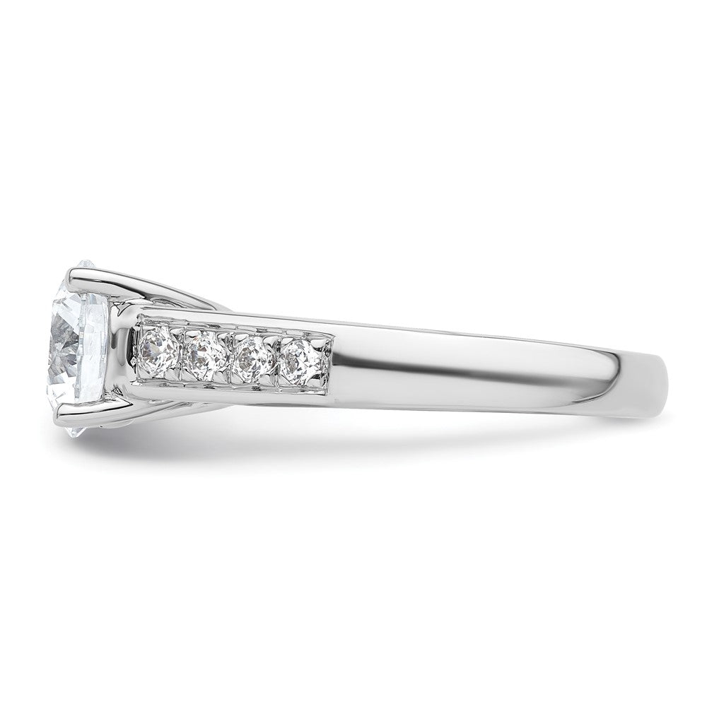 14K Weißgold Verlobungsring mit simuliertem Diamanten