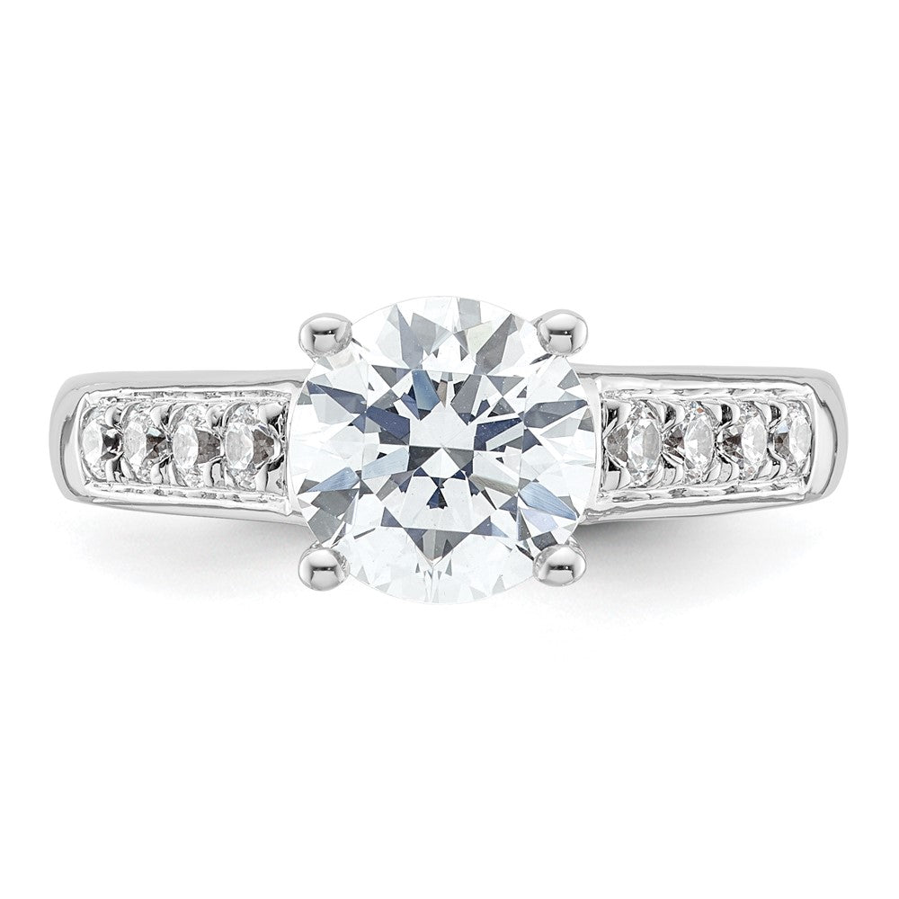 14K Weißgold Verlobungsring mit simuliertem Diamanten