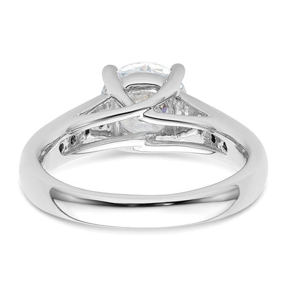 14K Weißgold Verlobungsring mit simuliertem Diamanten