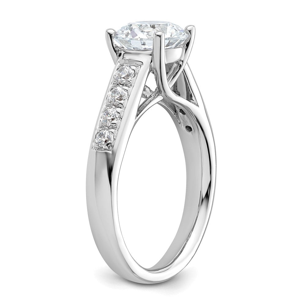 14K Weißgold Verlobungsring mit simuliertem Diamanten