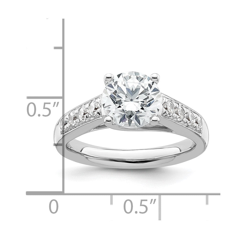 14K Weißgold Verlobungsring mit simuliertem Diamanten