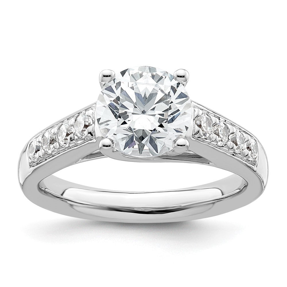 14K Weißgold Verlobungsring mit simuliertem Diamanten