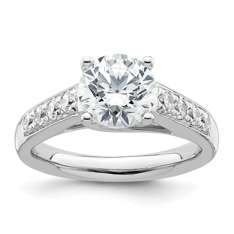 14K Weißgold Verlobungsring mit simuliertem Diamanten