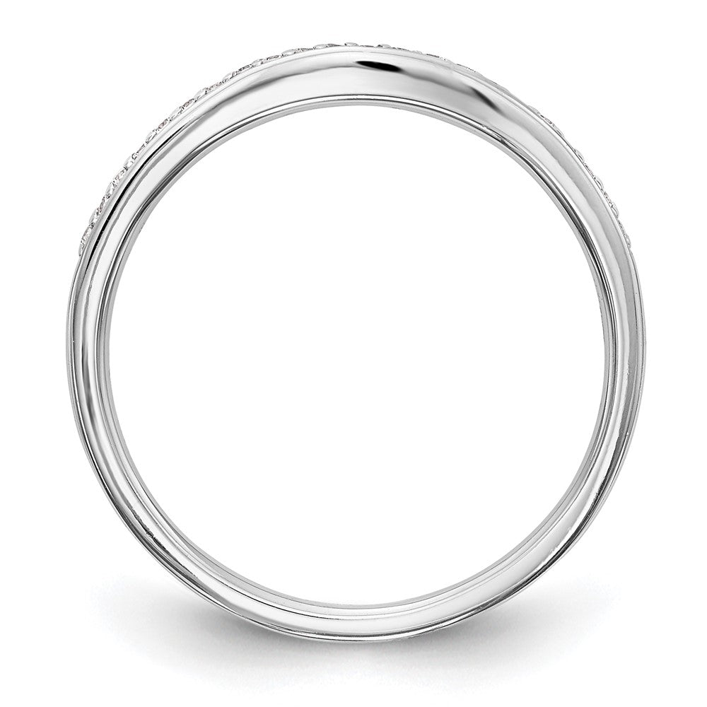 14K Weißgold Ehering mit echten Diamanten