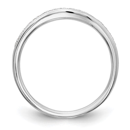 14K Weißgold Ehering mit echten Diamanten