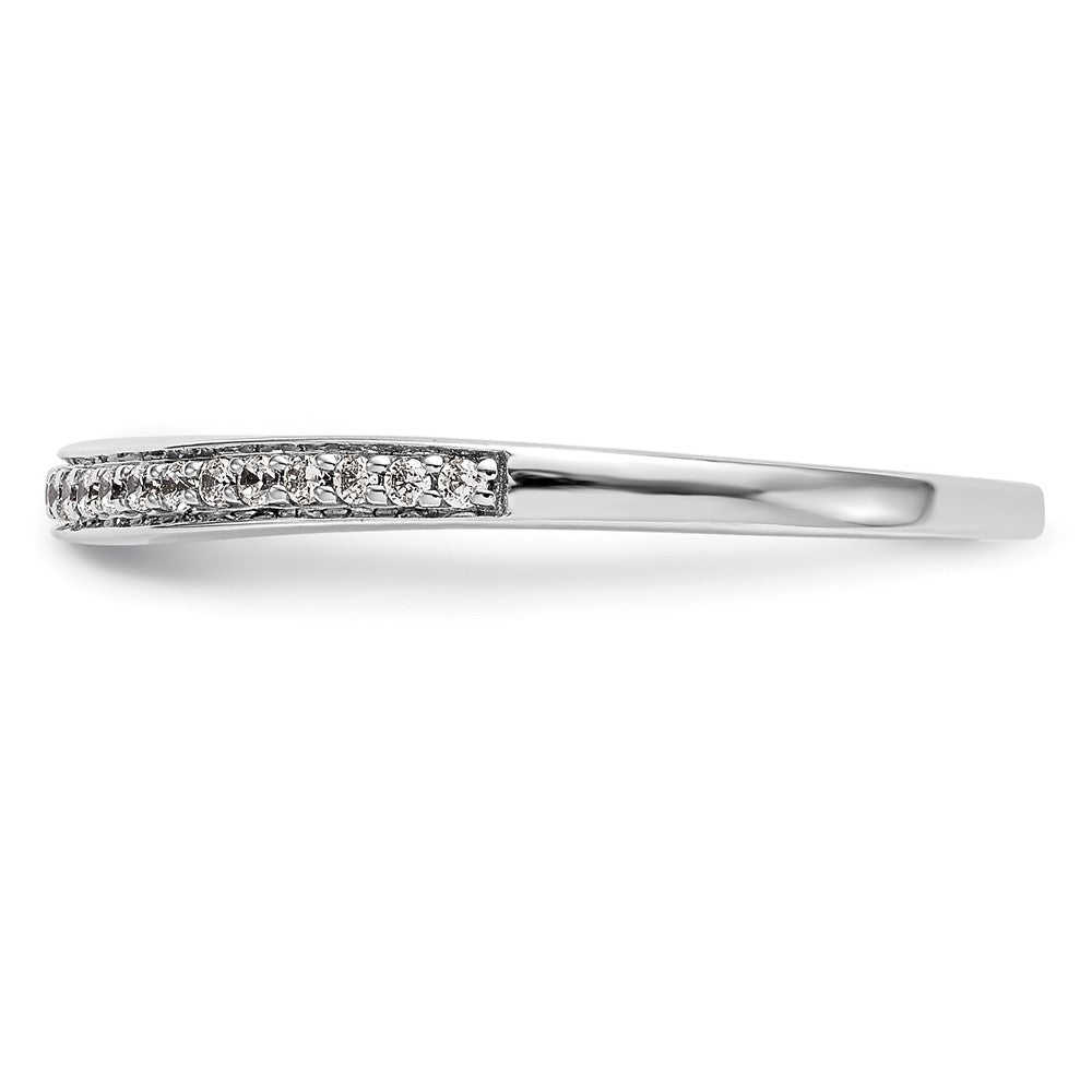 14K Weißgold Ehering mit echten Diamanten