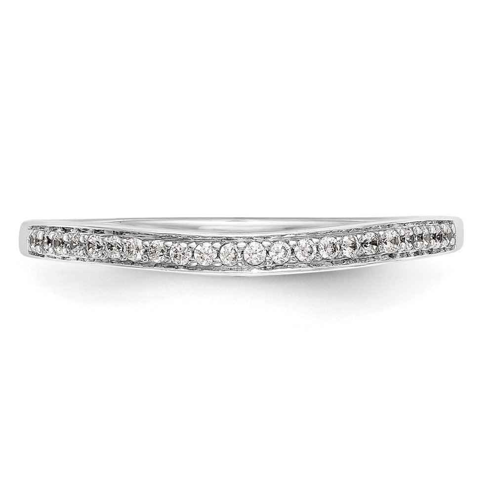 14K Weißgold Ehering mit echten Diamanten