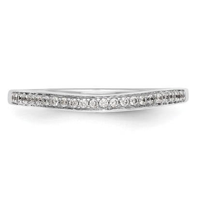 14K Weißgold Ehering mit echten Diamanten