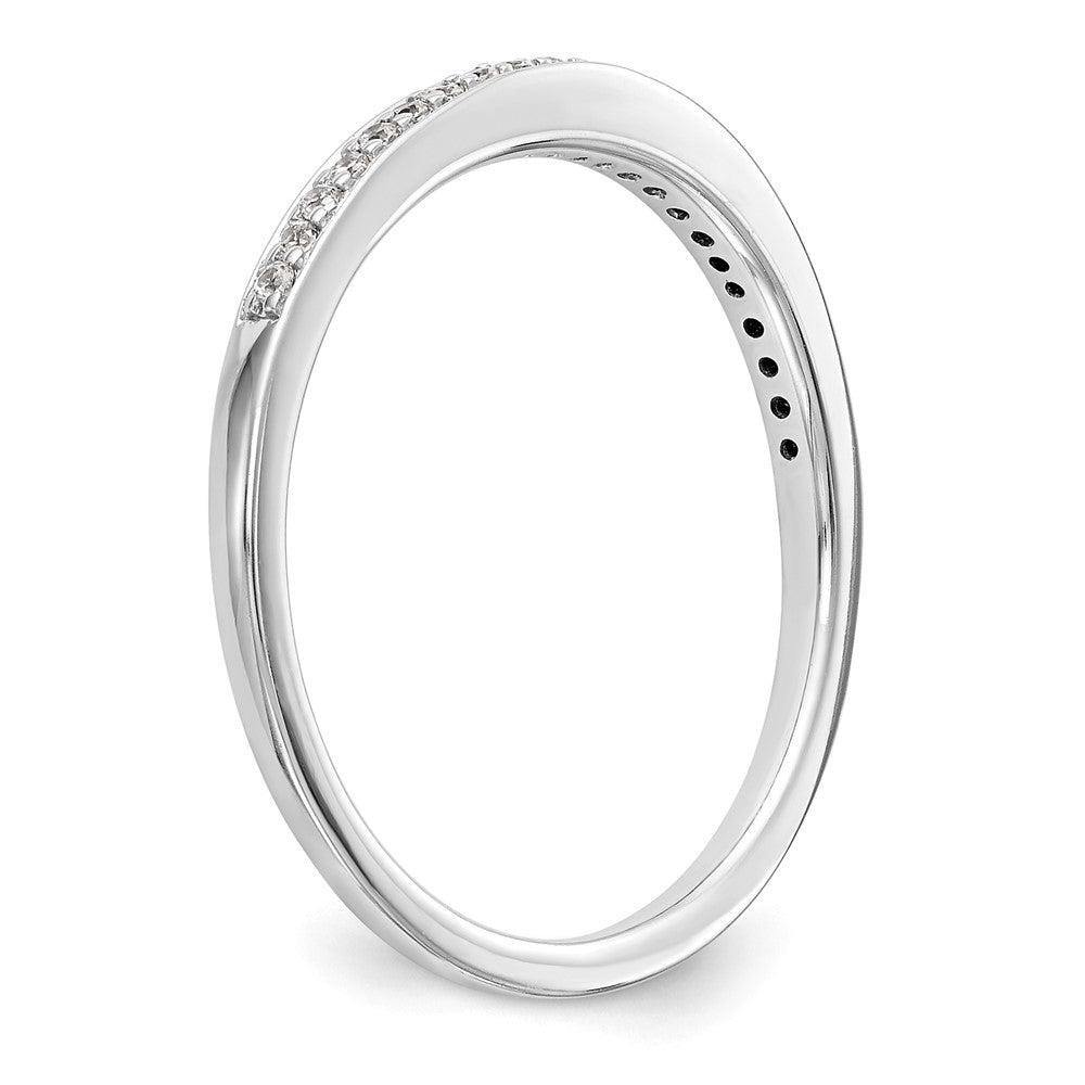 14K Weißgold Ehering mit echten Diamanten