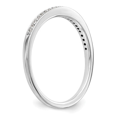 14K Weißgold Ehering mit echten Diamanten