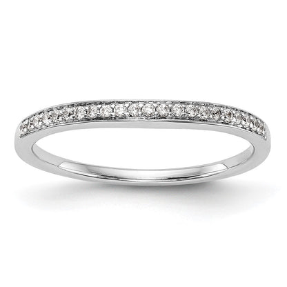 14K Weißgold Ehering mit echten Diamanten
