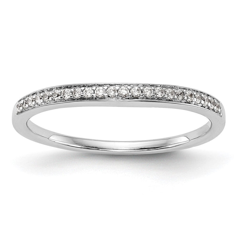 14K Weißgold Ehering mit echten Diamanten